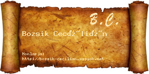 Bozsik Cecílián névjegykártya